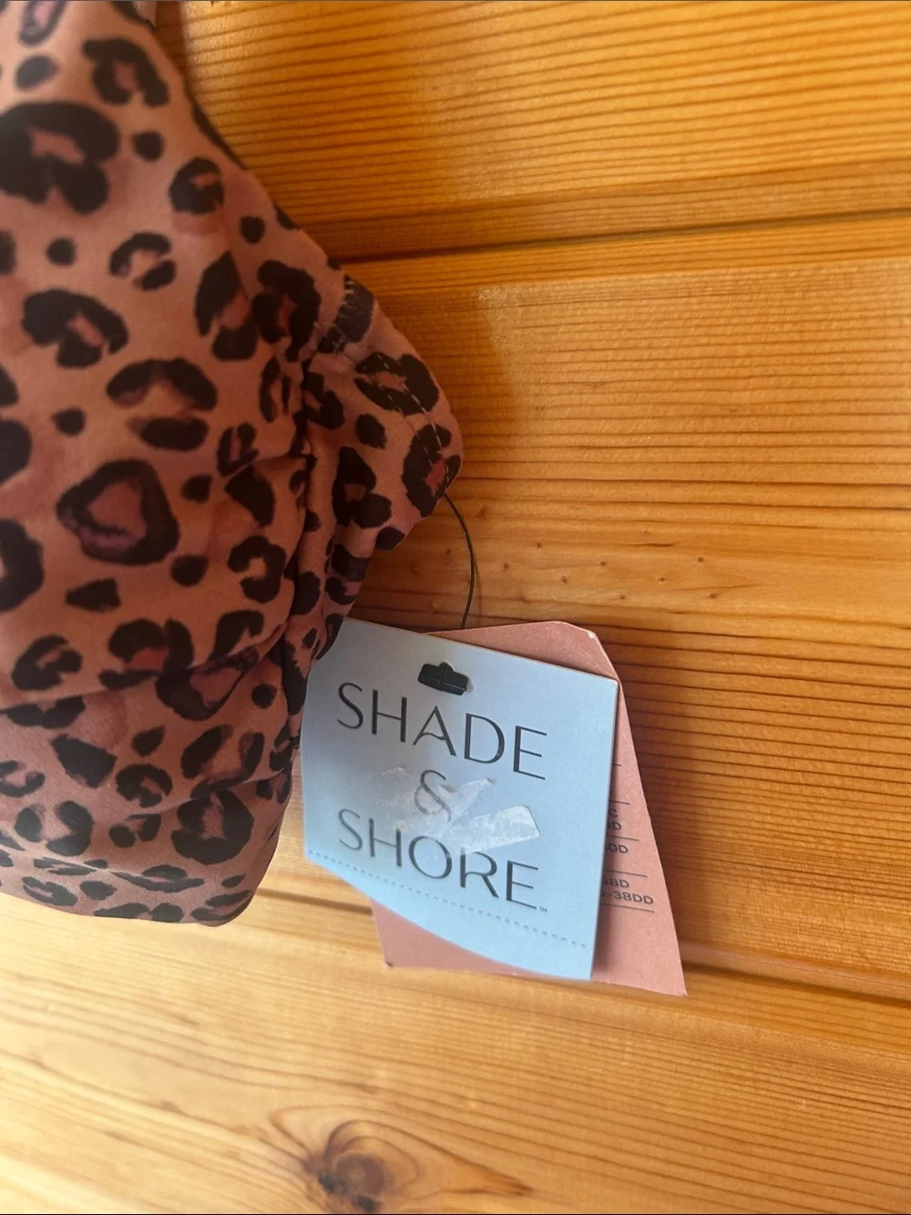Shade & Shore Leopard-Print Bikini Top in Brown and Black